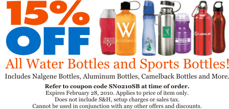 February Special: 15% OFF Sports Bottles and Water Bottles!